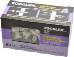 Toggler - #6 to 10 Screw, 5/16" Diam, 1-5/8" Long, 3/8 to 5/8" Thick, Self Drilling Drywall & Hollow Wall Anchor - Thermoplastic Alloy, Use in Drywall - USA Tool & Supply