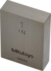 Mitutoyo - 1" Rectangular Steel Gage Block - Accuracy Grade AS-1, Includes Certificate of Inspection - USA Tool & Supply