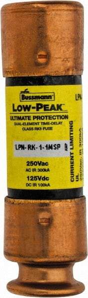 Cooper Bussmann - 125 VDC, 250 VAC, 1.25 Amp, Time Delay General Purpose Fuse - Fuse Holder Mount, 50.8mm OAL, 100 at DC, 300 at AC (RMS) kA Rating, 9/16" Diam - USA Tool & Supply