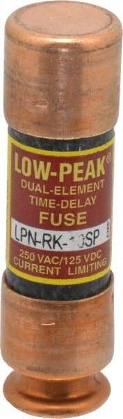 Cooper Bussmann - 125 VDC, 250 VAC, 10 Amp, Time Delay General Purpose Fuse - Fuse Holder Mount, 50.8mm OAL, 100 at DC, 300 at AC (RMS) kA Rating, 9/16" Diam - USA Tool & Supply
