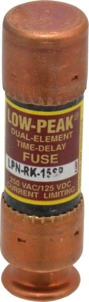 Cooper Bussmann - 125 VDC, 250 VAC, 15 Amp, Time Delay General Purpose Fuse - Fuse Holder Mount, 50.8mm OAL, 100 at DC, 300 at AC (RMS) kA Rating, 9/16" Diam - USA Tool & Supply