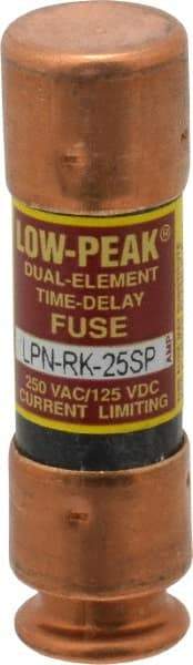 Cooper Bussmann - 125 VDC, 250 VAC, 25 Amp, Time Delay General Purpose Fuse - Bolt-on Mount, 50.8mm OAL, 100 at DC, 300 at AC (RMS) kA Rating, 9/16" Diam - USA Tool & Supply