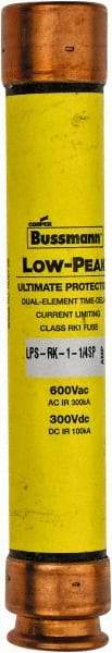 Cooper Bussmann - 300 VDC, 600 VAC, 1.25 Amp, Time Delay General Purpose Fuse - Fuse Holder Mount, 127mm OAL, 100 at DC, 300 at AC (RMS) kA Rating, 13/16" Diam - USA Tool & Supply