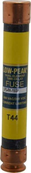 Cooper Bussmann - 300 VDC, 600 VAC, 15 Amp, Time Delay General Purpose Fuse - Fuse Holder Mount, 127mm OAL, 100 at DC, 300 at AC (RMS) kA Rating, 13/16" Diam - USA Tool & Supply