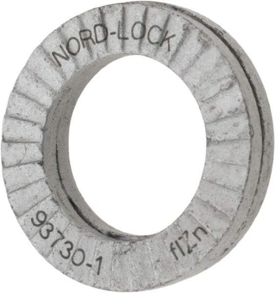 Nord-Lock - 5/16", 0.534" OD, Zinc Flake, Steel Wedge Lock Washer - Grade 2, 0.336 to 0.344" ID - USA Tool & Supply