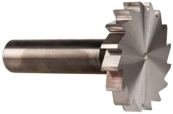 Made in USA - 1-1/2" Diam x 1/4" Face Width, Solid Carbide, 16 Teeth, Shank Connection Woodruff Keyseat Cutter - Uncoated, 2-1/4" OAL x 1/2" Shank, Straight Teeth, ANSI 812, Old Standard 24 - USA Tool & Supply