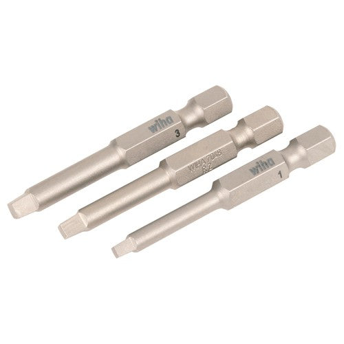 Square Power Bit #1, 2 & 3 × 50mm (3 Bit Pack) - USA Tool & Supply