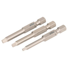 Square Power Bit #1, 2 & 3 × 50mm (3 Bit Pack) - USA Tool & Supply