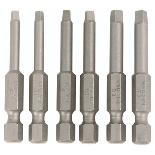 Square Power Bit #1, 2 & 3 × 50mm (6 Bit Pack) - USA Tool & Supply