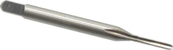 Kennametal - #0-80 UNF 2B 2 Flute Bright Finish High Speed Steel Straight Flute Standard Hand Tap - Bottoming, Right Hand Thread, 1.63" OAL, 0.313" Thread Length, H2 Limit, Oversize - USA Tool & Supply