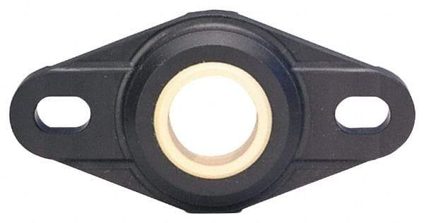 Igus - 12mm ID, 56.7mm OAL2-Bolt Flange Bearing - 247 Lb Dyn Cap, 41" Btw Mnt Hole Ctrs, Thermoplastic - USA Tool & Supply