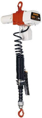 Harrington Hoist - 525 Lb Capacity, 44/10 FPM Lift Speed, Hook Mounted Hoist - 6' Max Lift, 37-3/4" Min Headroom, 1 Chain - USA Tool & Supply