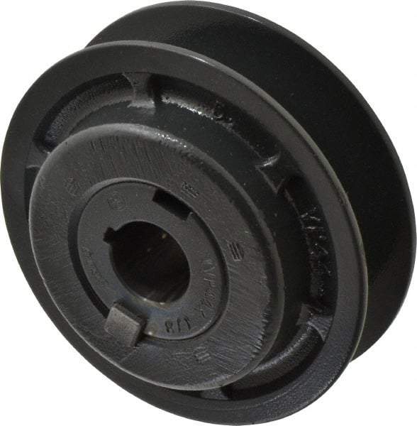 Browning - 7/8" Inside Diam x 4.15" Outside Diam, 1 Groove, Variable Pitched Sheave - Belt Sections 3L, 4L, A, 5L & B, 1-7/8" Sheave Thickness, 21/32 to 1-1/32" Face Width - USA Tool & Supply
