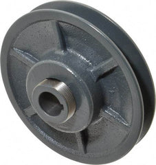 Browning - 3/4" Inside Diam x 4-3/4" Outside Diam, 1 Groove, Variable Pitched Sheave - Belt Sections 3L, 4L, A, 5L, B & 5V, 1-15/16" Sheave Thickness, 11/16 to 1-1/16" Face Width - USA Tool & Supply