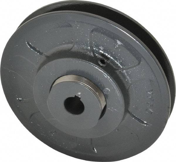 Browning - 5/8" Inside Diam x 5.35" Outside Diam, 1 Groove, Variable Pitched Sheave - Belt Sections 3L, 4L, A, 5L & B, 1-7/8" Sheave Thickness, 11/16 to 1-1/16" Face Width - USA Tool & Supply