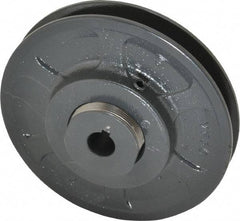 Browning - 5/8" Inside Diam x 5.35" Outside Diam, 1 Groove, Variable Pitched Sheave - Belt Sections 3L, 4L, A, 5L & B, 1-7/8" Sheave Thickness, 11/16 to 1-1/16" Face Width - USA Tool & Supply