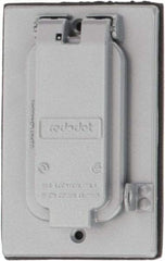 Thomas & Betts - Electrical Outlet Box Aluminum GFCI Receptacle Cover - Includes Gasket & Screw - USA Tool & Supply