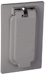 Thomas & Betts - Electrical Outlet Box Aluminum GFCI Receptacle Cover - Includes Gasket & Screw - USA Tool & Supply
