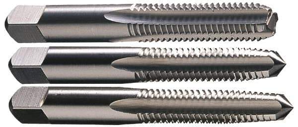 Hertel - #1-72 UNF, 2 Flute, Bottoming, Plug & Taper, Bright Finish, High Speed Steel Tap Set - Right Hand Cut, 1-11/16" OAL, 3/8" Thread Length, 3B Class of Fit - USA Tool & Supply