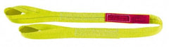 Lift-All - 16' Long x 3" Wide, 8,600 Lb Vertical Capacity, 2 Ply, Polyester Web Sling - 6,900 Lb Choker Capacity, Yellow - USA Tool & Supply