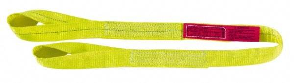 Lift-All - 6' Long x 6" Wide, 9,600 Lb Vertical Capacity, 1 Ply, Polyester Web Sling - 7,700 Lb Choker Capacity, Yellow - USA Tool & Supply