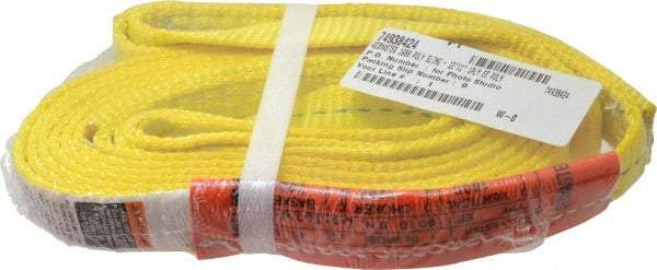 Lift-All - 12' Long x 1" Wide, 1,600 Lb Vertical Capacity, 1 Ply, Polyester Web Sling - 1,250 Lb Choker Capacity, Yellow, with Web Sling for Lifting - USA Tool & Supply