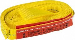 Lift-All - 8' Long x 1" Wide, 1,600 Lb Vertical Capacity, 1 Ply, Polyester Web Sling - 1,250 Lb Choker Capacity, Yellow, with Web Sling for Lifting - USA Tool & Supply