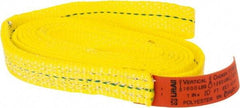 Lift-All - 10' Long x 1" Wide, 1,600 Lb Vertical Capacity, 1 Ply, Polyester Web Sling - 1,250 Lb Choker Capacity, Yellow, with Web Sling for Lifting - USA Tool & Supply