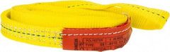 Lift-All - 12' Long x 1" Wide, 1,600 Lb Vertical Capacity, 1 Ply, Polyester Web Sling - 1,250 Lb Choker Capacity, Yellow - USA Tool & Supply