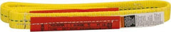 Lift-All - 3' Long x 1" Wide, 1,600 Lb Vertical Capacity, 1 Ply, Polyester Web Sling - 1,250 Lb Choker Capacity, Yellow - USA Tool & Supply