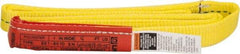 Lift-All - 4' Long x 1" Wide, 1,600 Lb Vertical Capacity, 1 Ply, Polyester Web Sling - 1,250 Lb Choker Capacity, Yellow - USA Tool & Supply