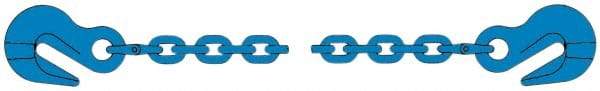 Pewag - 10' Long, 17,900 Lb Basket Capacity, 17,900 Lb Vertical Capacity, 1 Ply, Alloy Steel Web Sling - 17,900 Lb Choker Capacity, SGG Chain Sling, 1/2" Diam Chain, Blue, with 1 Grab Hook on Each End - USA Tool & Supply