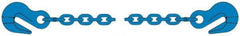 Pewag - 10' Long, 17,900 Lb Basket Capacity, 17,900 Lb Vertical Capacity, 1 Ply, Alloy Steel Web Sling - 17,900 Lb Choker Capacity, SGG Chain Sling, 1/2" Diam Chain, Blue, with 1 Grab Hook on Each End - USA Tool & Supply