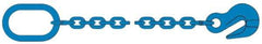 Pewag - 10' Long, 10,600 Lb Basket Capacity, 10,600 Lb Vertical Capacity, 1 Ply, Alloy Steel Web Sling - 10,600 Lb Choker Capacity, SOG Chain Sling, 3/8" Diam Chain, Blue, with Grab Hook & Master Link - USA Tool & Supply