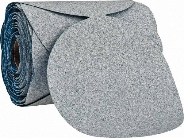 Norton - 5" Diam, 80 Grit Ceramic Adhesive PSA Disc - Coarse Grade, Blue & White, B Weighted Backing, Flexible - USA Tool & Supply