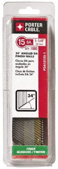 Porter-Cable - 15 Gauge 2" Long Finishing Nails for Power Nailers - Grade 2 Steel, Galvanized Finish, Angled Stick Collation, Chisel Point - USA Tool & Supply