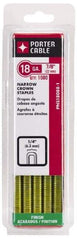 Porter-Cable - 5/8" Long x 1/4" Wide, 18 Gauge Narrow Crown Construction Staple - Grade 2 Steel, Galvanized Finish - USA Tool & Supply