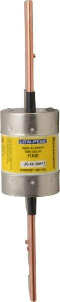 Cooper Bussmann - 300 VDC, 600 VAC, 300 Amp, Time Delay General Purpose Fuse - Bolt-on Mount, 11-5/8" OAL, 100 at DC, 300 at AC (RMS) kA Rating, 2-9/16" Diam - USA Tool & Supply