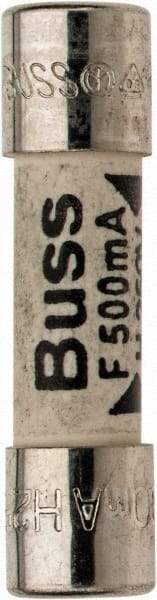 Cooper Bussmann - 250 VAC, 32 VDC, 0.5 Amp, Fast-Acting Miniature Ceramic Fuse - 20mm OAL, 5mm Diam - USA Tool & Supply