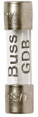 Cooper Bussmann - 250 VAC, 32 VDC, 0.125 Amp, Fast-Acting Miniature Glass Fuse - 20mm OAL, 5mm Diam - USA Tool & Supply