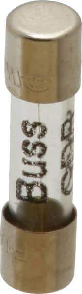 Cooper Bussmann - 250 VAC, 32 VDC, 1 Amp, Fast-Acting Miniature Glass Fuse - 20mm OAL, 5mm Diam - USA Tool & Supply