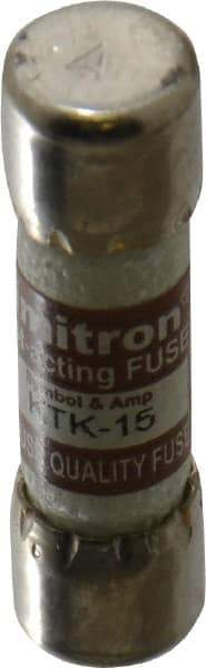 Cooper Bussmann - 600 VAC, 15 Amp, Fast-Acting General Purpose Fuse - Fuse Holder Mount, 1-1/2" OAL, 100 at AC kA Rating, 13/32" Diam - USA Tool & Supply