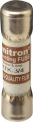 Cooper Bussmann - 600 VAC, 0.75 Amp, Fast-Acting General Purpose Fuse - Fuse Holder Mount, 1-1/2" OAL, 100 at AC kA Rating, 13/32" Diam - USA Tool & Supply