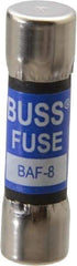 Cooper Bussmann - 250 VAC, 8 Amp, Fast-Acting General Purpose Fuse - Fuse Holder Mount, 1-1/2" OAL, 10 at 125 V kA Rating, 13/32" Diam - USA Tool & Supply