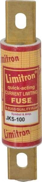 Cooper Bussmann - 600 VAC, 100 Amp, Fast-Acting General Purpose Fuse - Bolt-on Mount, 4-5/8" OAL, 200 (RMS) kA Rating, 1-1/8" Diam - USA Tool & Supply