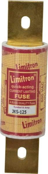 Cooper Bussmann - 600 VAC, 125 Amp, Fast-Acting General Purpose Fuse - Bolt-on Mount, 5-3/4" OAL, 200 (RMS) kA Rating, 1-5/8" Diam - USA Tool & Supply