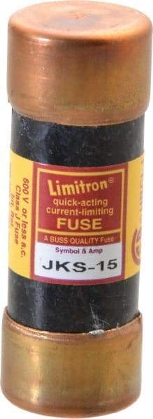 Cooper Bussmann - 600 VAC, 15 Amp, Fast-Acting General Purpose Fuse - Fuse Holder Mount, 2-1/4" OAL, 200 (RMS) kA Rating, 13/16" Diam - USA Tool & Supply