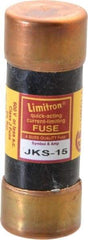 Cooper Bussmann - 600 VAC, 15 Amp, Fast-Acting General Purpose Fuse - Fuse Holder Mount, 2-1/4" OAL, 200 (RMS) kA Rating, 13/16" Diam - USA Tool & Supply