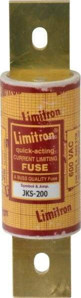 Cooper Bussmann - 600 VAC, 200 Amp, Fast-Acting General Purpose Fuse - Bolt-on Mount, 5-3/4" OAL, 200 (RMS) kA Rating, 1-5/8" Diam - USA Tool & Supply