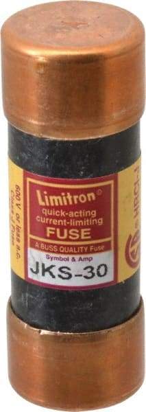 Cooper Bussmann - 600 VAC, 30 Amp, Fast-Acting General Purpose Fuse - Fuse Holder Mount, 2-1/4" OAL, 200 (RMS) kA Rating, 13/16" Diam - USA Tool & Supply